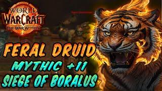 Feral Druid Dps - The War Within - POV - Siege of Boralus Mythic Key +11 - Build Claw #druid #feral