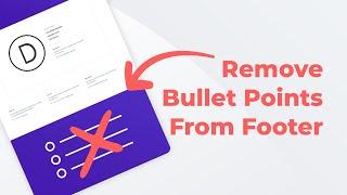 Remove Bullet Points From Divi Footer | Divi Tutorial