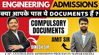DOCUMENTS REQUIRED FOR ENGINEERING ADMISSIONS COUNSELING IN MAHARASHTRA | MHT-CET 2024 | DINESH SIR