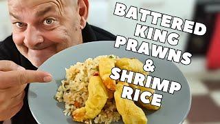 Battered King Prawns With Shrimp Rice