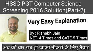 Lect-10.2 | HSSC PGT Computer Science Screening Solution | Easy Tricks | HTET | HSSC | HPSC - Part-2