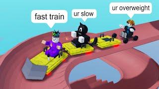 I Used Long TRAIN Cart To Slide Down a HILL on Roblox BUT i can't stop