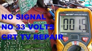 NO 33 VOLTS IN TUNER NO TV SIGNAL CRT TV REPAIR