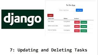 7 - Update and Delete Tasks | Django Fullstack Todolist Website