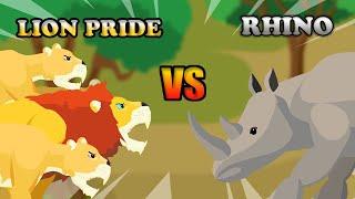 Lion Pride vs Rhino | Lion vs Animals Level Challenge [S1] | Animal Animation
