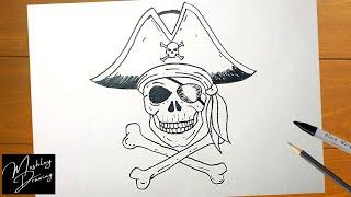 How to Draw a Pirate Skull Step by Step Easy