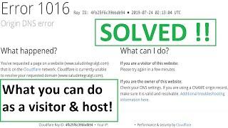 Error 1016 Origin DNS Error - Fix Error 522 Host Error Cloudflare DNS Settings SOLVED! Viewer & HOST