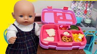 Packing Lunchbox for Baby Born doll Morning Routine