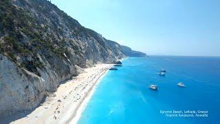 Best Beaches  Egremni Beach, Lefkada Greece  Deep House Drone 4K Footage