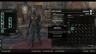 Elder Scrolls Online Blackwood Dremora Kynreeve Cuirass Armor Set with Deadwoods Gladiator Battleaxe