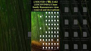 ZAKI (.ESCOVINDA) Chaos family Ransomware virus #shorts #trending #decryption