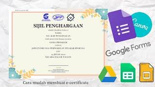 Cara mudah buat sijil (e-cert) guna data google form | auto generate & auto send ke email peserta