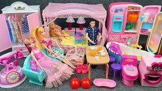 15 Minutes Satisfying with Unboxing Cute Barbie Bedroom Collection,Bathtub Toys Review  | ASMR