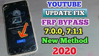 Youtube Update Problem FiX Without Flashing Android 7.0.0-2020 Frp Unlock/Google Account Bypass