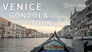 Venice Gondola Tour in 4k - Canal Grande and small canals at dawn