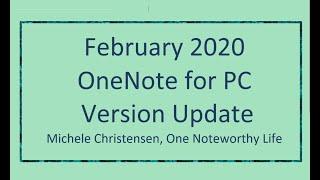 OneNote for PC, February 2020 Version Update