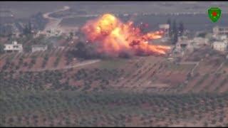 Direct ATGM hit: Kurdish female fighters destroy invading Turkish Leopard 2 tank in Afrin region
