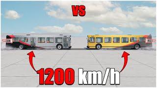 BUS (full) VS BUS (full) 1200 km/h (195) | #cars crash test | beamng drive | car torture