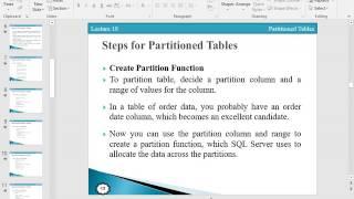 Partition Table in SQL Server