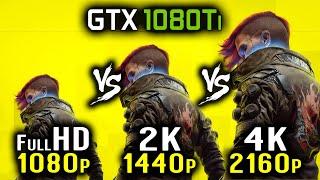 Cyberpunk 2077 - 1080p vs 1440p vs 2160p 4K | GTX 1080 Ti - HD vs 2K vs 4K on CP 2077