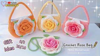 Móc Túi Hoa Hồng  Quà Tặng 8/3, 20/10 | Crochet Rose Bag, Crochet Gift Idea