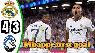 Mbappe First Goal - Real Madrid vs Atalanta 4-3 - All Goals & Highlights - 2024