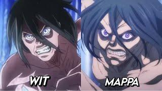 Grisha vs Frieda Same scene comparison Wit & Mappa || Aot s4 part 2 ep5