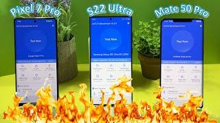 Mate 50 Pro VS  S22 Ultra VS Pixel 7 Pro - Speed Test / Benchmarks.