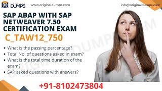 SAP ABAP with SAP NetWeaver 7.50 Certification Exam | C_TAW12_750