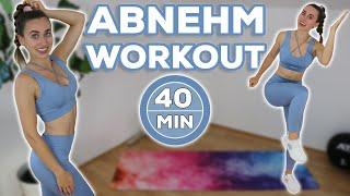 40 Min. WOHNZIMMER FATBURN WORKOUT (+ Warm Up & Cool Down) | Fullbody Abnehm Workout!