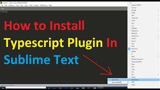 How to Install Typescript Plugin in Sublime Text
