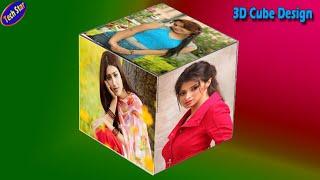 3D Cube shape Photoshop 7.0# how to create 3d shape design in photoshop# smart object in photoshop