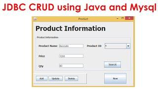 JDBC CRUD using Java and Mysql