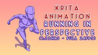 Krita: Cycle Animation - Running in Perspective 24FPS