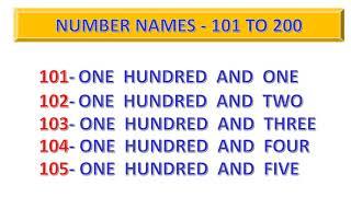 Number Names 101 to 200 | MSK Kids Class