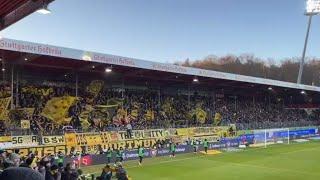 Auswärts Dortmund-Fans in der Voith Arena beim Bundesligaspiel gegen den FC Heidenheim