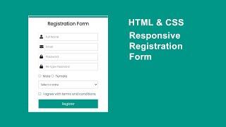 How To Create Registration Form In HTML and CSS | Make Sign Up Form Design  | E-CODEC