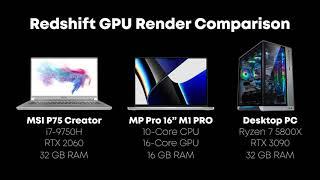 Macbook Pro 16" M1 PRO - Redshift GPU Render Comparison