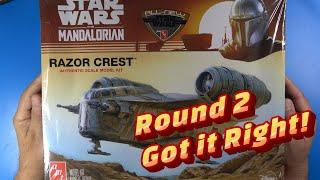 The Mandalorian Razor Crest Scale Model Kit Open Box Review From Round 2 in 4K