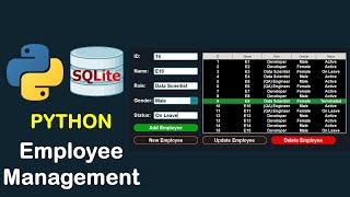 EMPLOYEE MANAGEMENT SYSTEM PYTHON CUSTOMTKINTER MODERN TKINTER PROJECT WITH SQLITE3 DATABASE