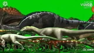 dinosaur stampede from meteor green screen Big