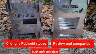 Wild camping Scotland. Onetigris Evil Eyes Rubicoid stove comparison. Forest bushcraft breakfast.