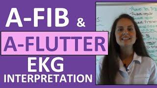 How to Interpret Heart Rhythms on EKG Strips | How to tell the difference between A-fib & A-flutter