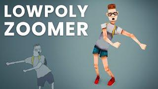 Making a 3D Lowpoly Zoomer (Cinema 4D & Blender)