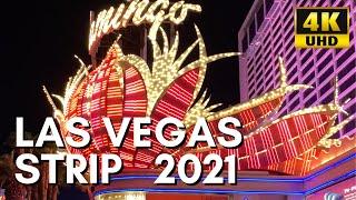 [4K] Las Vegas Strip at night 2021 - Video Walking Tour - Binaural Sound