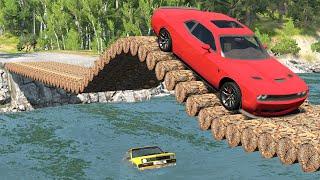 Cars vs Log Bridge #4 – BeamNG.Drive