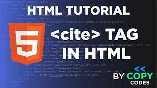 CITE Tag in HTML | How to Use CITE Tag in HTML | HTML Tutorial