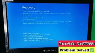 Windows in Recovery Error Code 0xc000000e Fixed 100%  | 0xc000000e Error Code in Windows