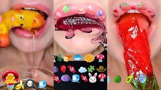 1 Hour For Sleep Relax Study Satisfying ASMR Eating Emoji Food Challenge Compilation Mukbang 먹방