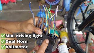 installing mini driving light, dual horn and voltmeter